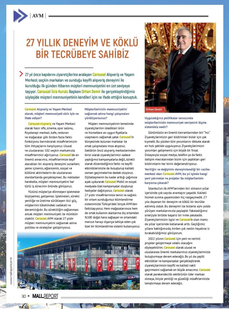 27 YILLIK DENEYİM VE KÖKLÜ BİR TECRÜBEYE SAHİBİZ