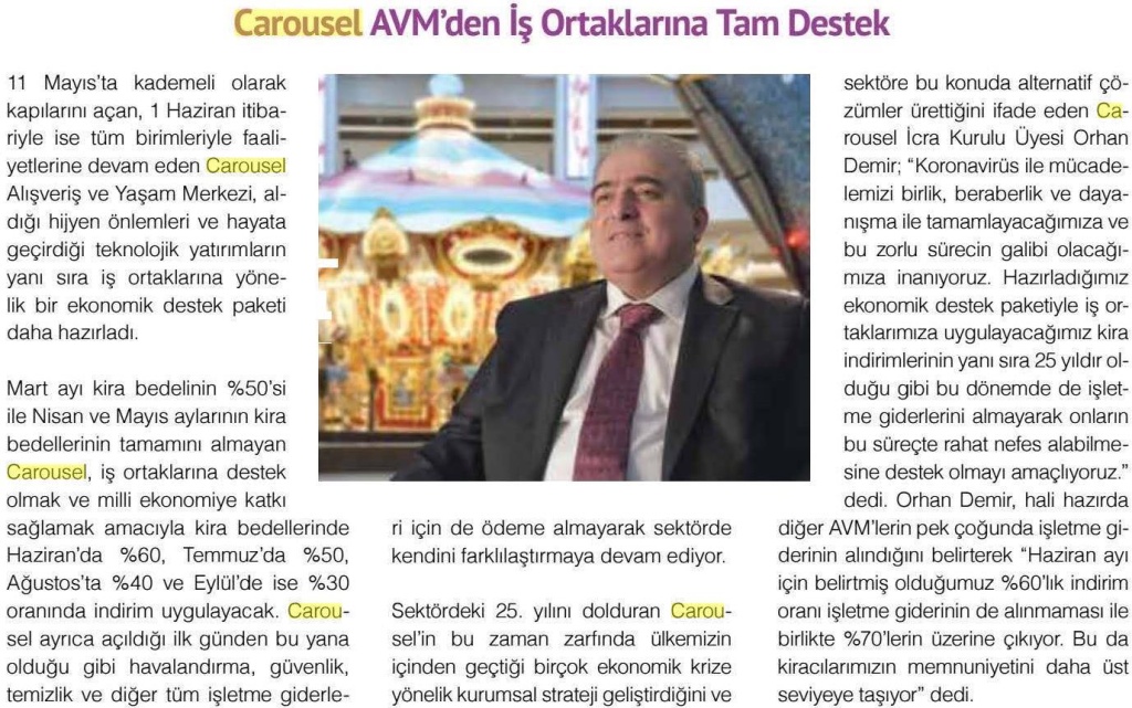CAROUSEL AVM’ DEN İŞ ORTAKLARINA TAM DESTEK