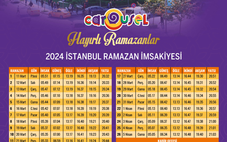 2024 İstanbul Ramazan İmsakiyesi