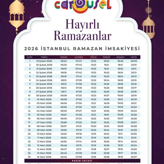 Hayırlı Ramazanlar 2026 İstanbul Ramazan İmsakiyesi